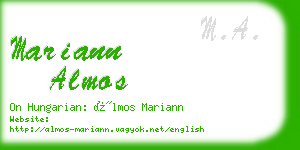 mariann almos business card